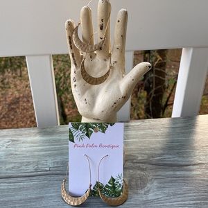 NWT Silver Crescent Hoop Earrings OR Gold